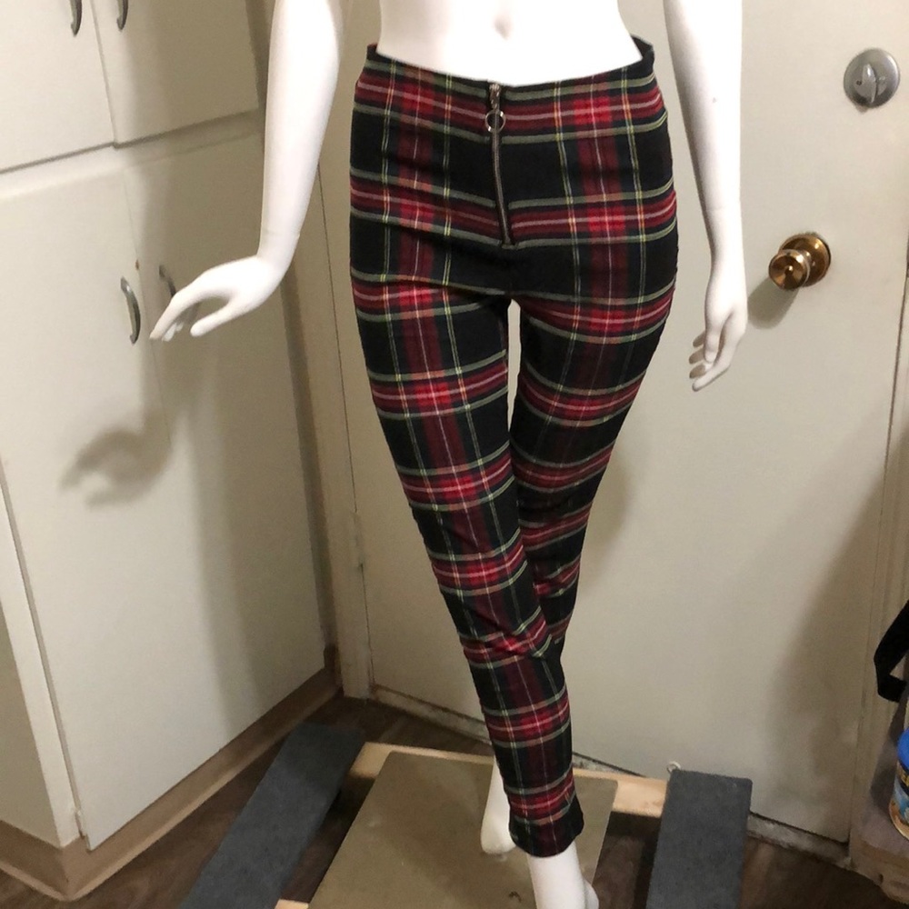 Shinestar Plaid Stretch Pants size M